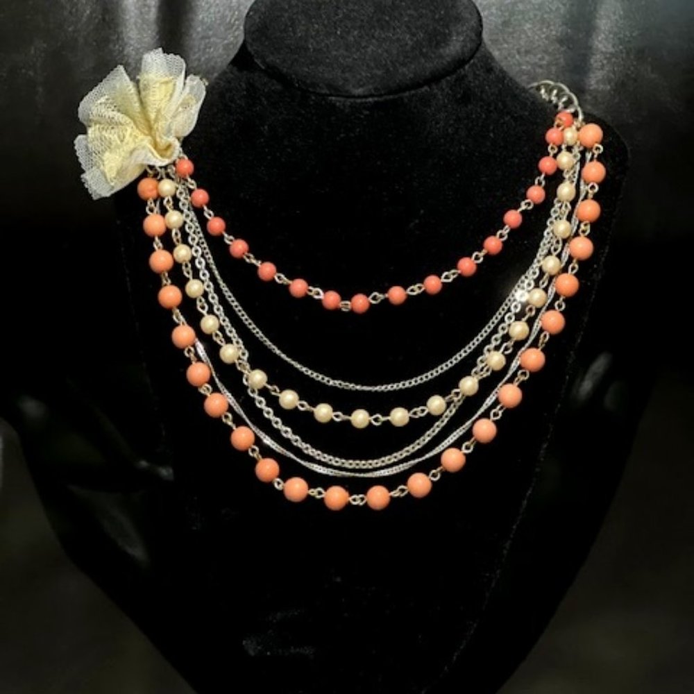 Pink and Cream Pearl Necklace